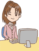 パソコンを使っている女性